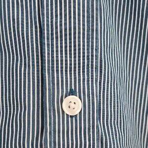 Women's Blue Striped Button-Up Shirt